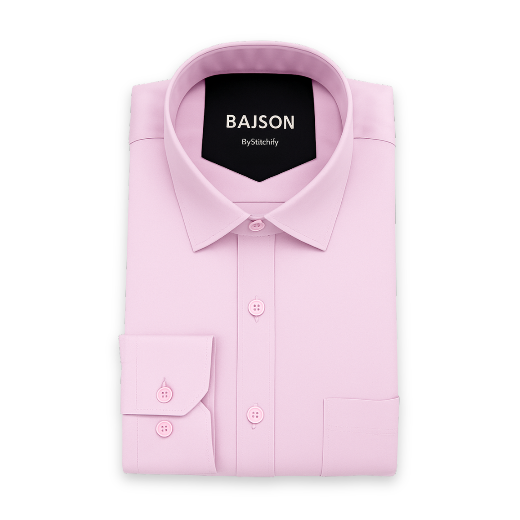 Luxury Twill Cotton Shirt For Men (Light Pink)