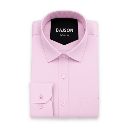Luxury Twill Cotton Shirt For Men (Light Pink)