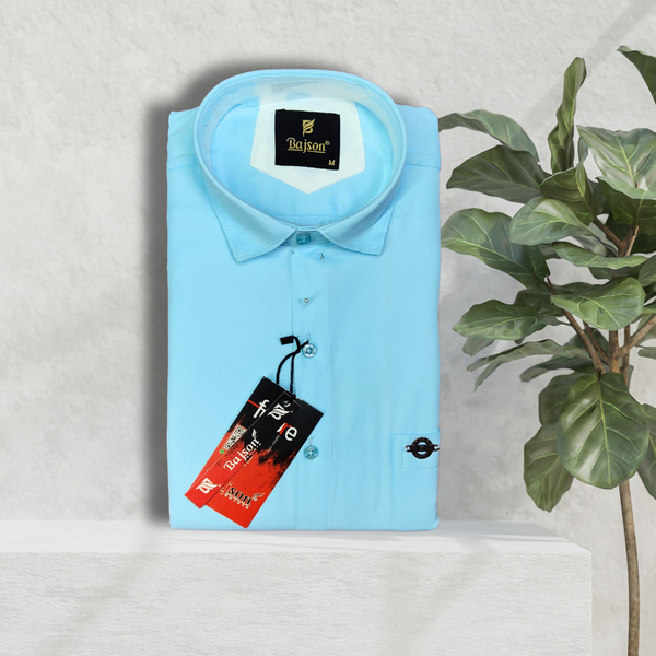 Luxury Twill Cotton Shirt For Men (Light Blue)