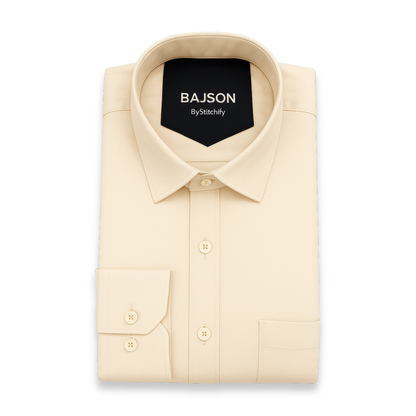 Luxury Twill Cotton Shirt For Men (Cream)