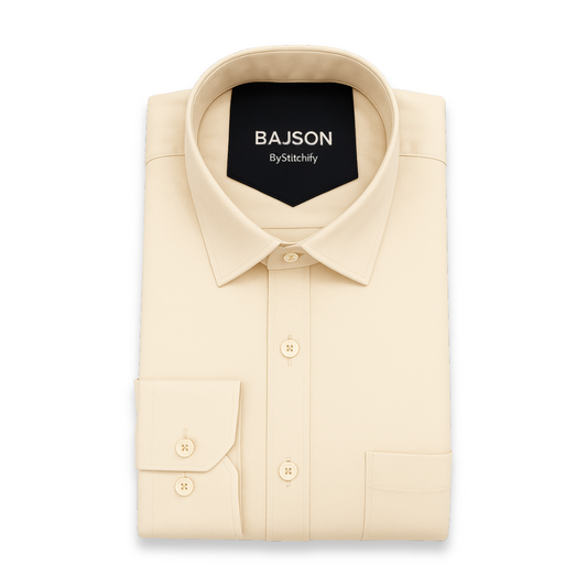 Luxury Twill Cotton Shirt For Men (Cream)