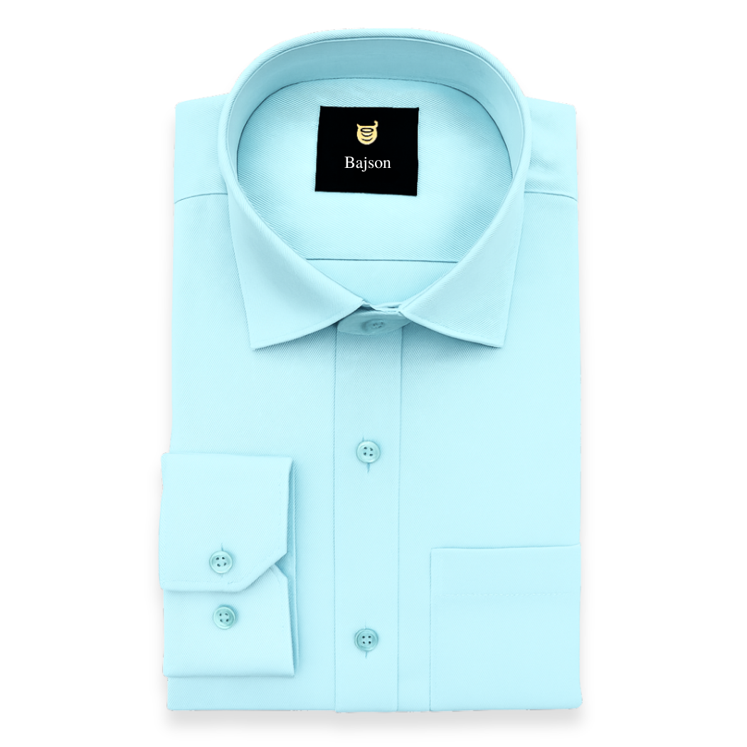 Luxury Twill Cotton Shirt For Men (Light Blue)
