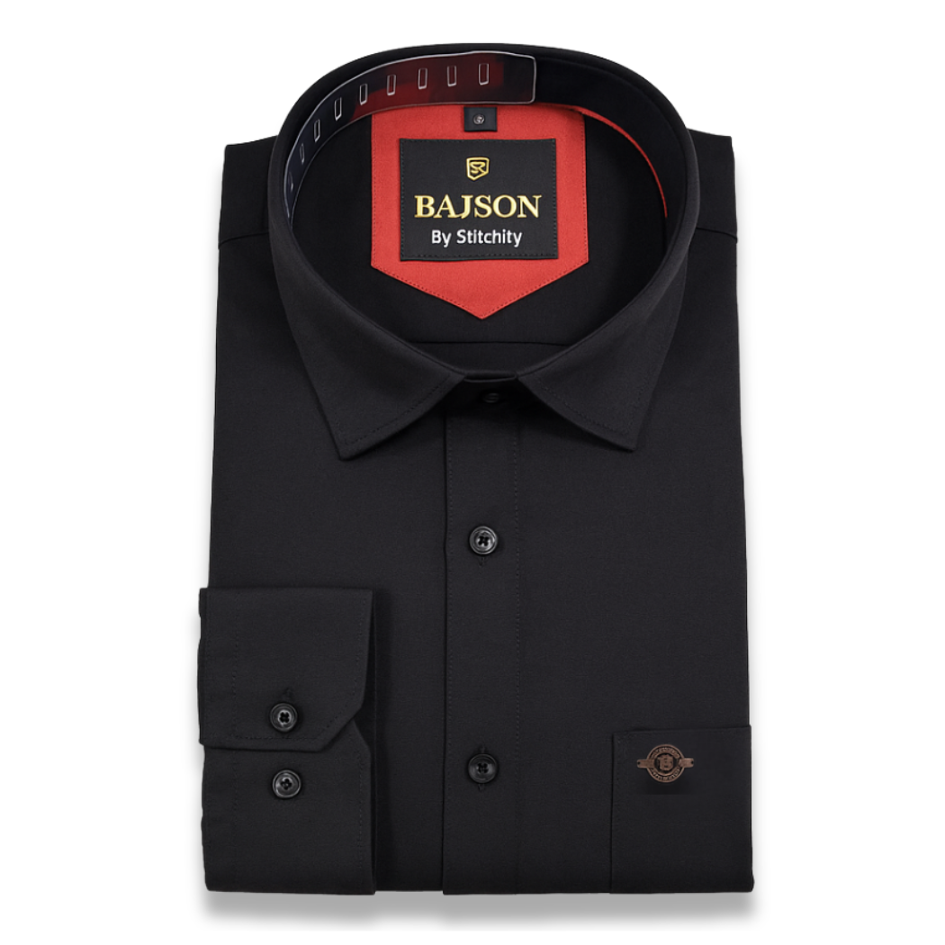 Luxury Twill Cotton Shirt For Men (Black)