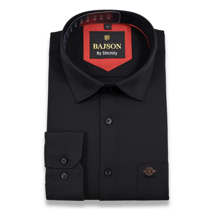 Luxury Twill Cotton Shirt For Men (Black)