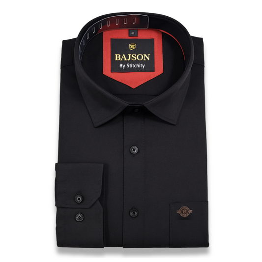 Luxury Twill Cotton Shirt For Men (Black)