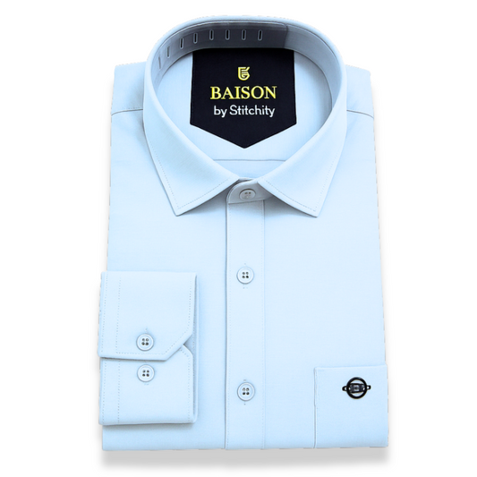 Luxury Twill Cotton Shirt For Men (Sky Blue)