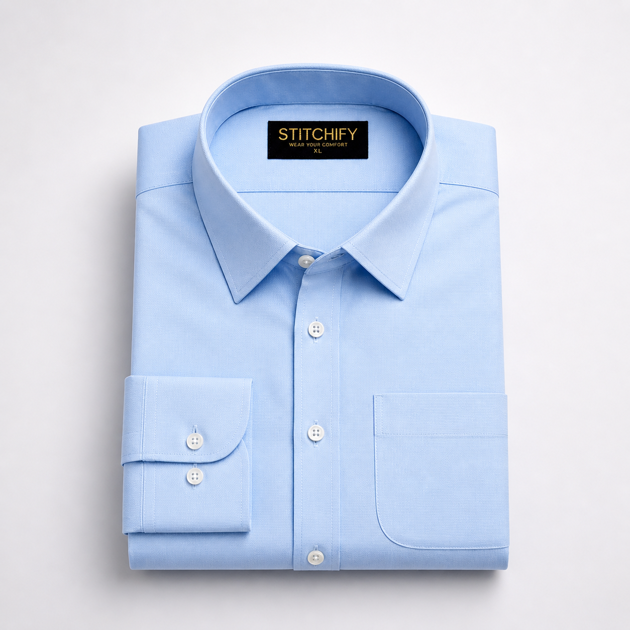 Stitchify Premium Cotton Sky Shirt For Men | Micro Diamond Texture
