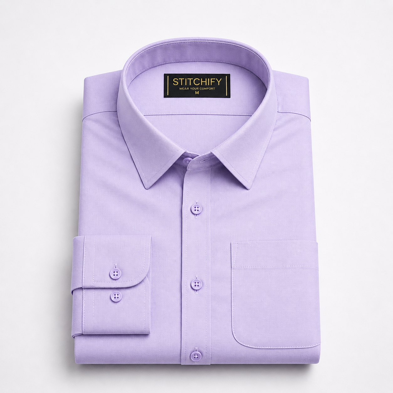 Stitchify Premium Soft Cotton Lavender Shirt For Men