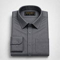 Stitchify Premium Cotton Dark Grey Shirt For Men | Micro Diamond Texture