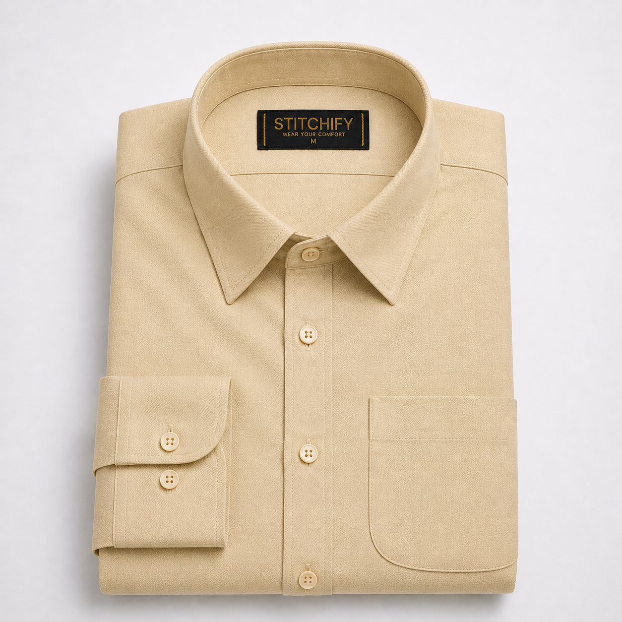 Stitchify Premium Soft Cotton Beige Shirt For Men
