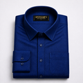 Stitchify Premium Cotton Dark Blue Shirt For Men | Micro Diamond Texture