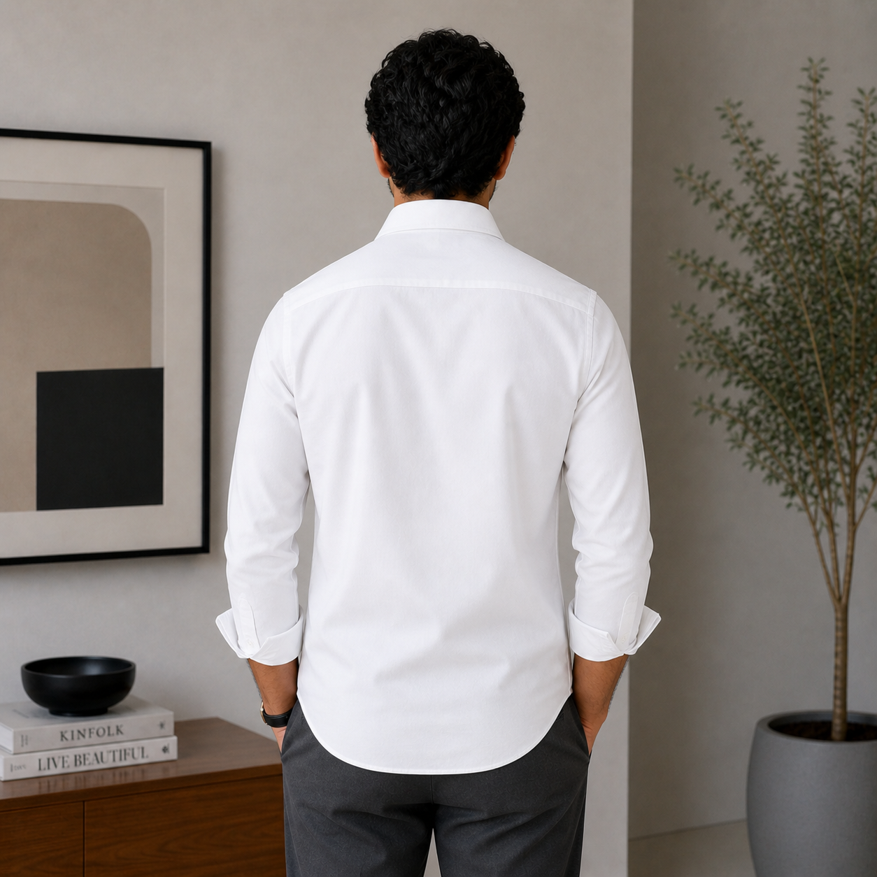 Stitchify Premium Soft Cotton White Shirt For Men