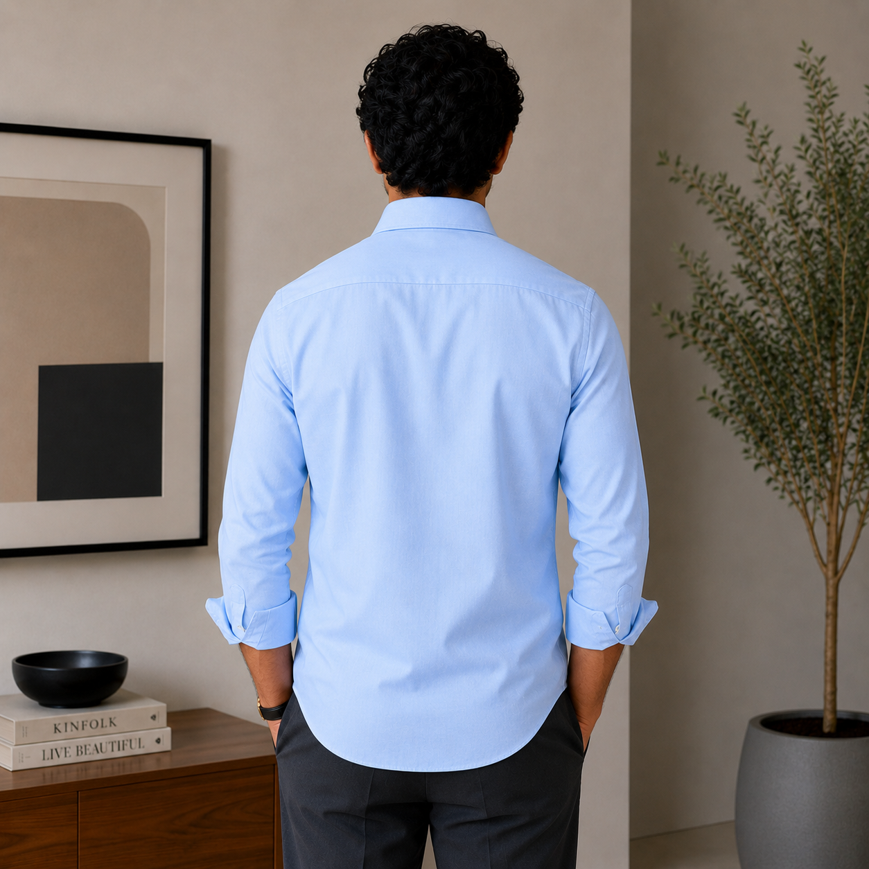 Stitchify Premium Cotton Sky Shirt For Men | Micro Diamond Texture