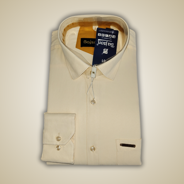 Luxury Twill Cotton Shirt For Men (Cream)