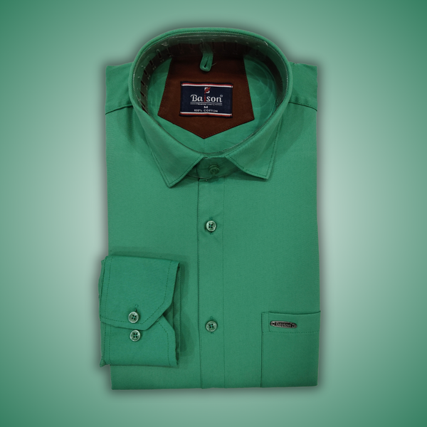 Luxury Twill Cotton Shirt For Men (Green)