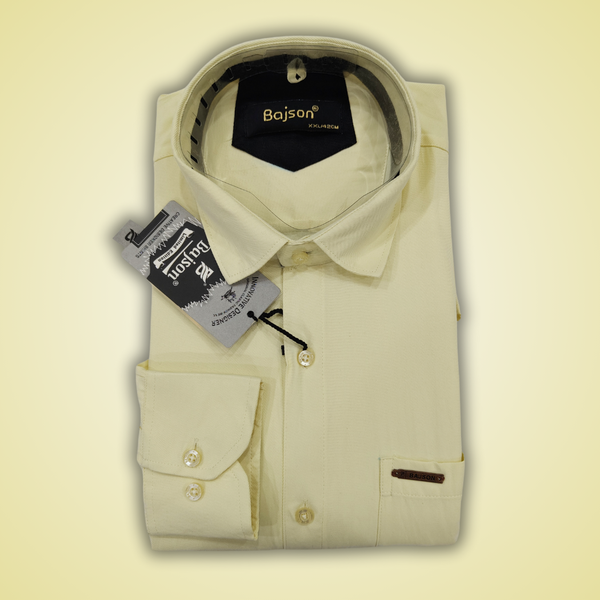 Luxury Twill Cotton Shirt For Men (Lemon)