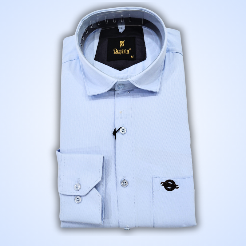 Luxury Twill Cotton Shirt For Men (Sky Blue)