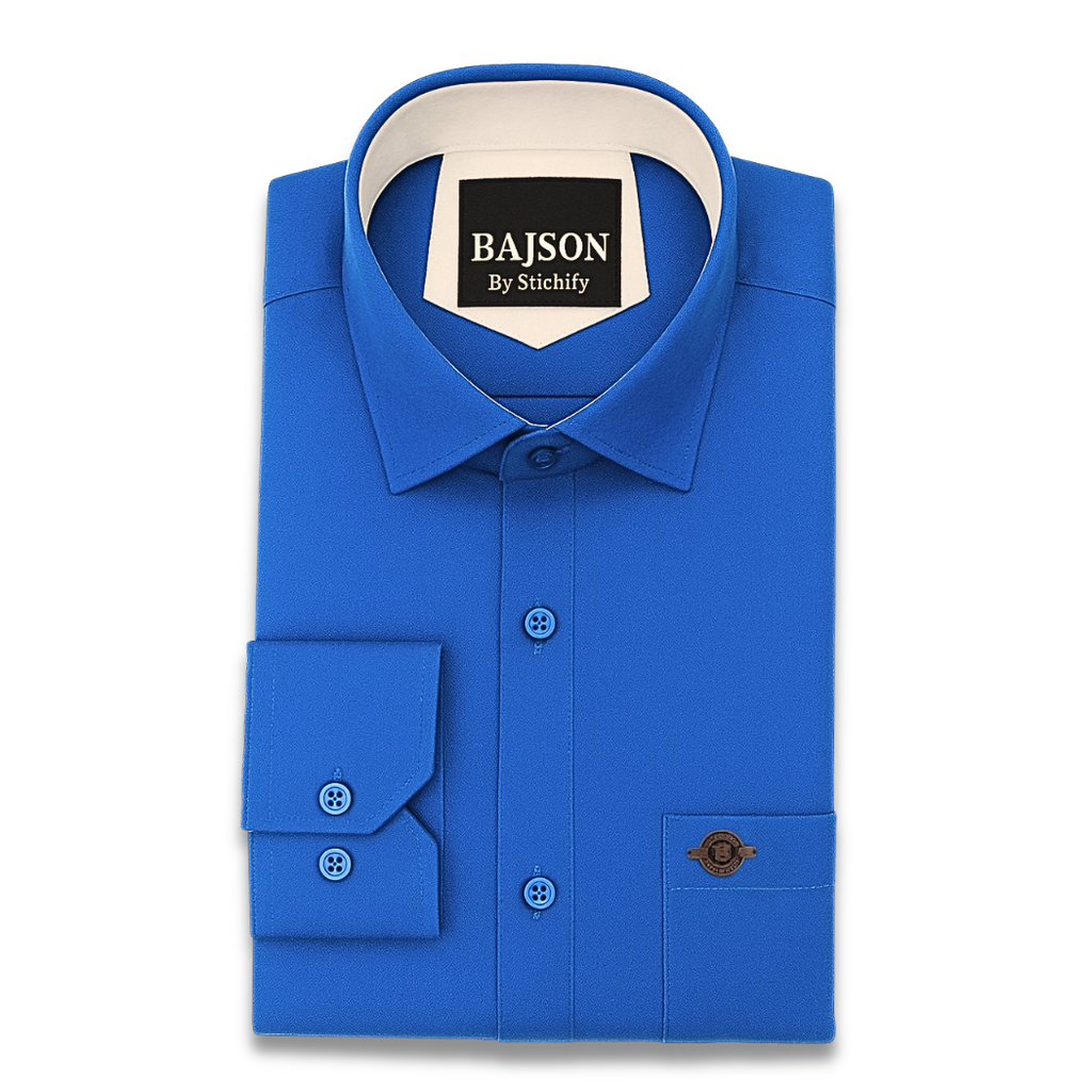 Luxury Twill Cotton Shirt For Men (Royal Blue)