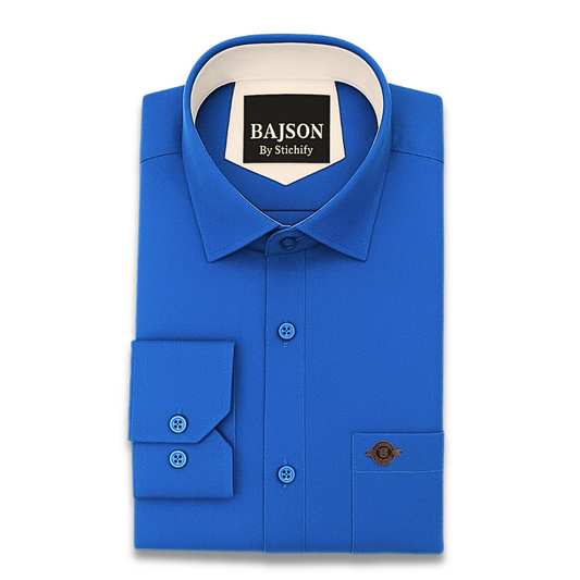 Luxury Twill Cotton Shirt For Men (Royal Blue)