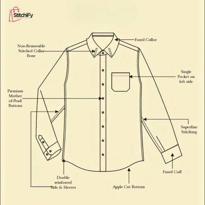 Luxury Twill Cotton Shirt For Men (Grey)