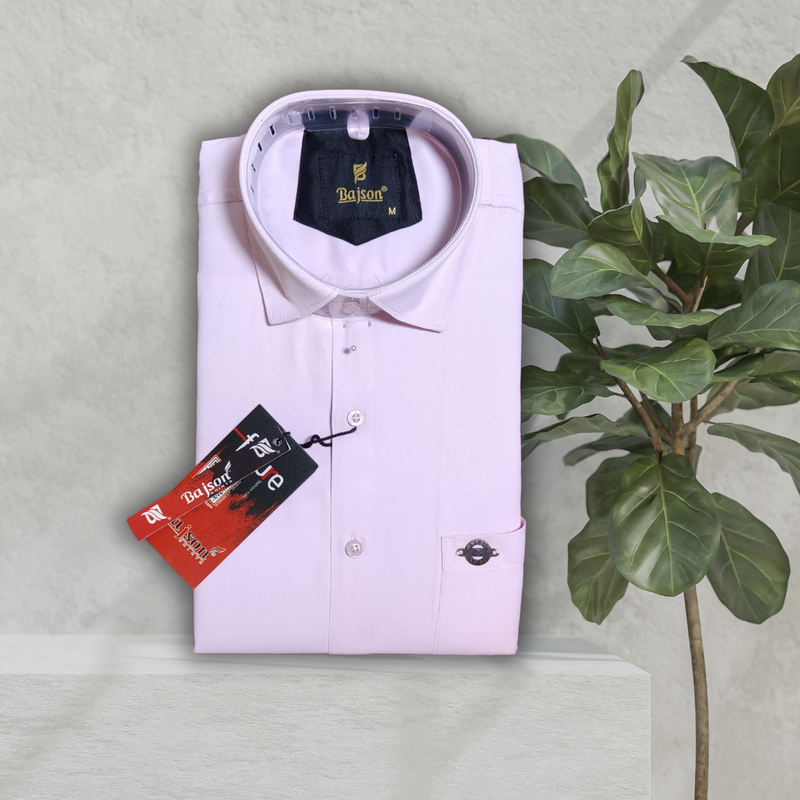 Luxury Twill Cotton Shirt For Men (Light Pink)
