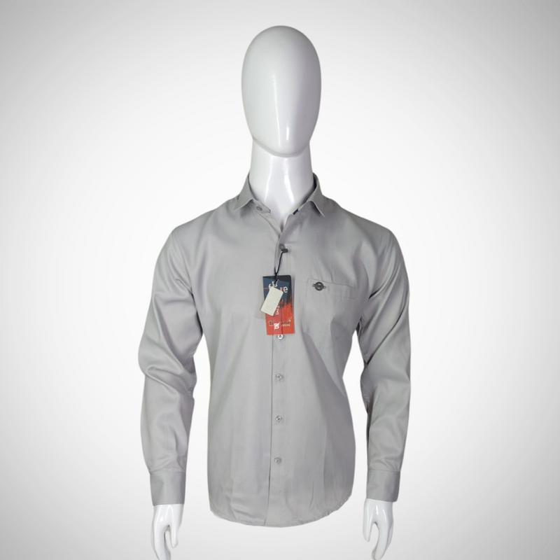 Luxury Twill Cotton Shirt For Men (Grey)