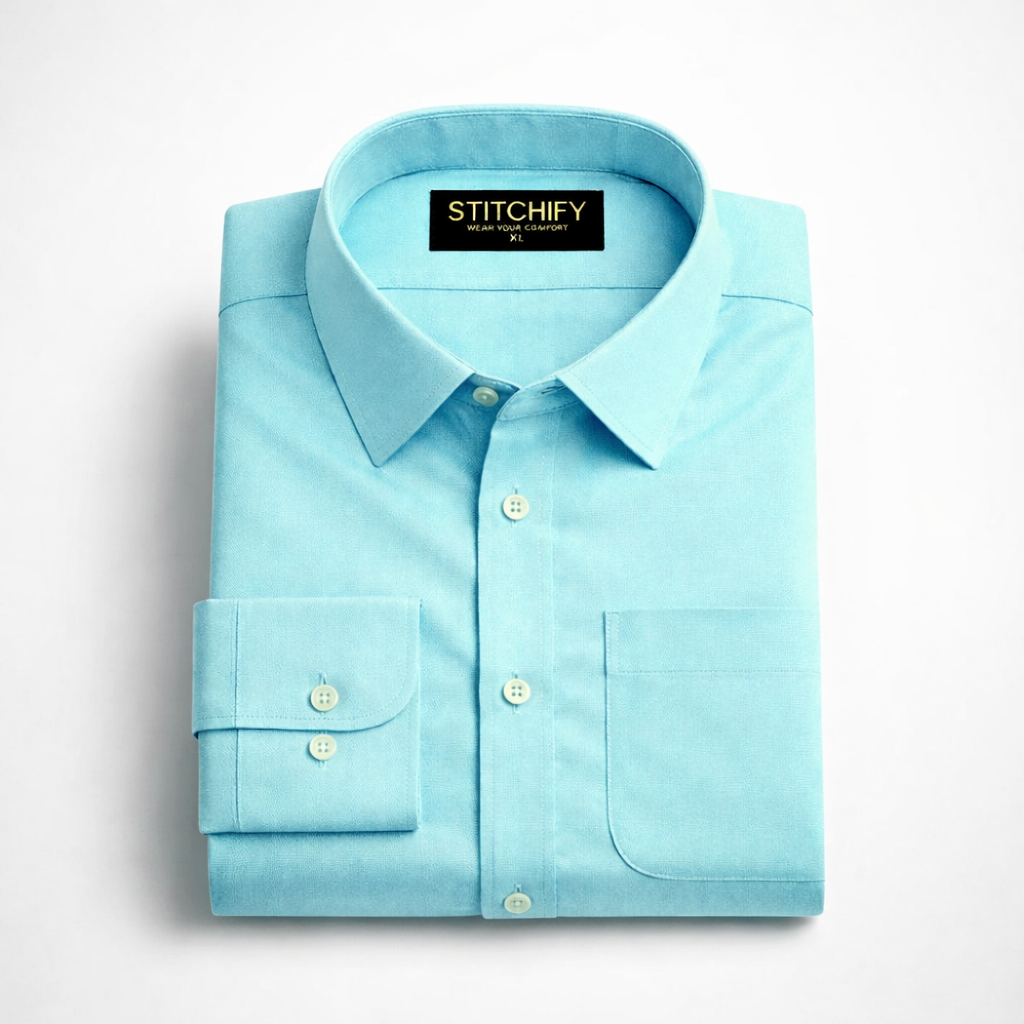 Stitchify Premium Soft Cotton Light Blue Shirt For Men