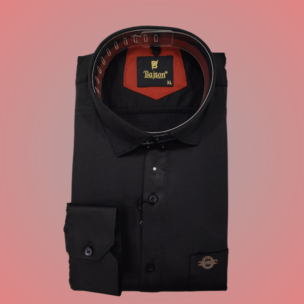 Luxury Twill Cotton Shirt For Men (Black)