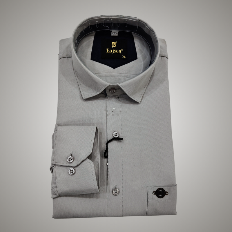 Luxury Twill Cotton Shirt For Men (Grey)