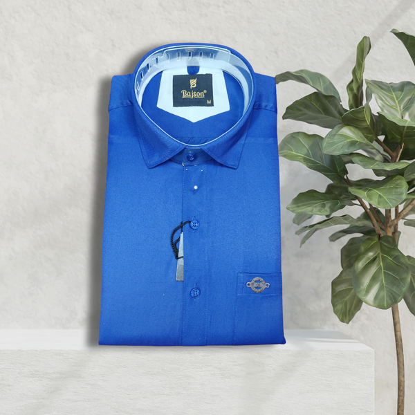 Luxury Twill Cotton Shirt For Men (Roya Blue)