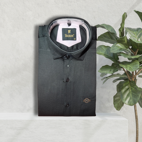 Luxury Twill Cotton Shirt For Men (Black)